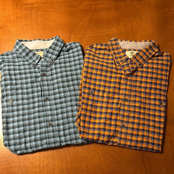 SOLD. 2 for 1! Bundle of Men’s Timberland Long Sleeve Plaid shirts - Picture 1 of 7